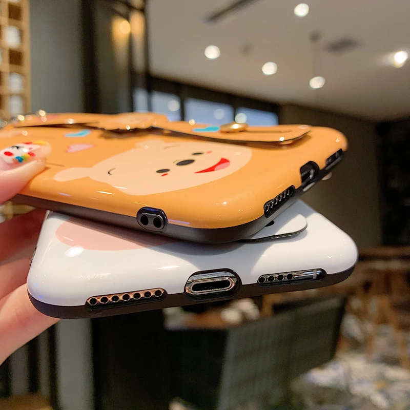 Браслет кронштейн чехол для телефона iPhone 11 Pro max X Xs XR Xsmax 7 8 Plus мультяшный милый