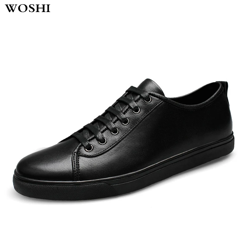 Men genuine Leather Shoes Lace-up Young Casual outdoor summer hole breathable Trend Sneakers Mens Loafers shoes L5 | Обувь