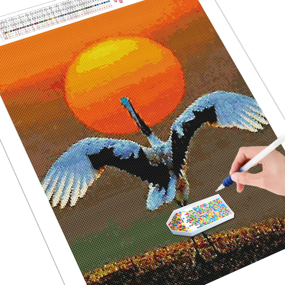 AZQSD Diamond Embroidery Crane Animals Cross Stitch Painting Sunset Picture Of Rhinestones Full Kits Decor Gifts | Дом и сад