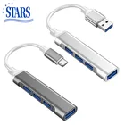 USB-разветвитель с 4 портами USB Type-C, 3,0 дюйма, OTG, для HUAWEI, Xiaomi, Macbook Pro, 13, 15, Air Pro, компьютерные аксессуары для ПК