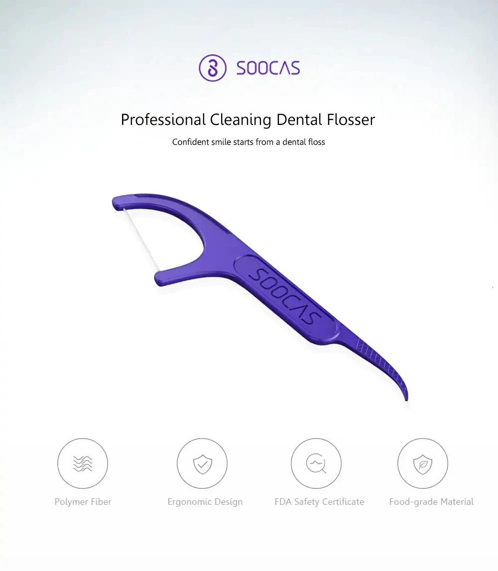 Зубочистки для зубочистки Xiaomi Soocas зубная нить Скребок 3 в 1 Xiaomi Soocare профессиональная зубная нить 50 шт. зубочистки