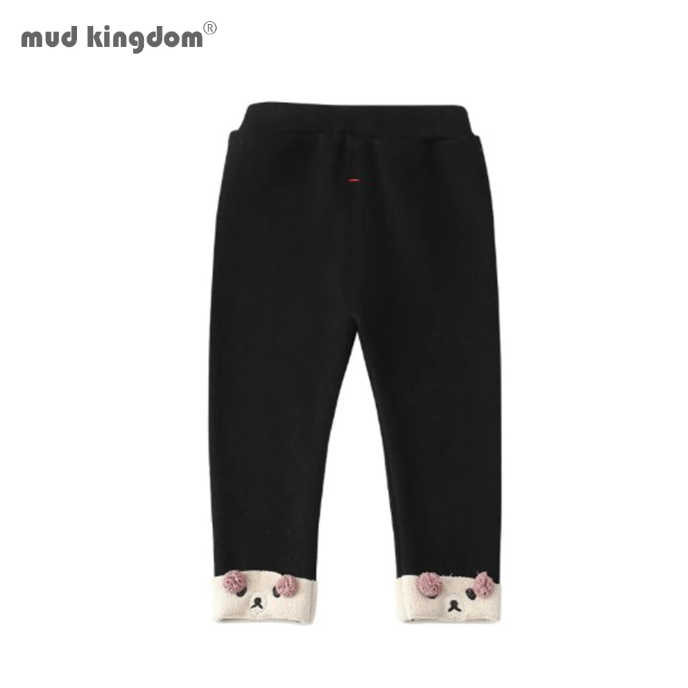 

Mud Kingdom Girls Leggings Fleece Lined Kids Trousers Girls Pants Print Cartoon Puppy Pattern Children Leggings Trousers