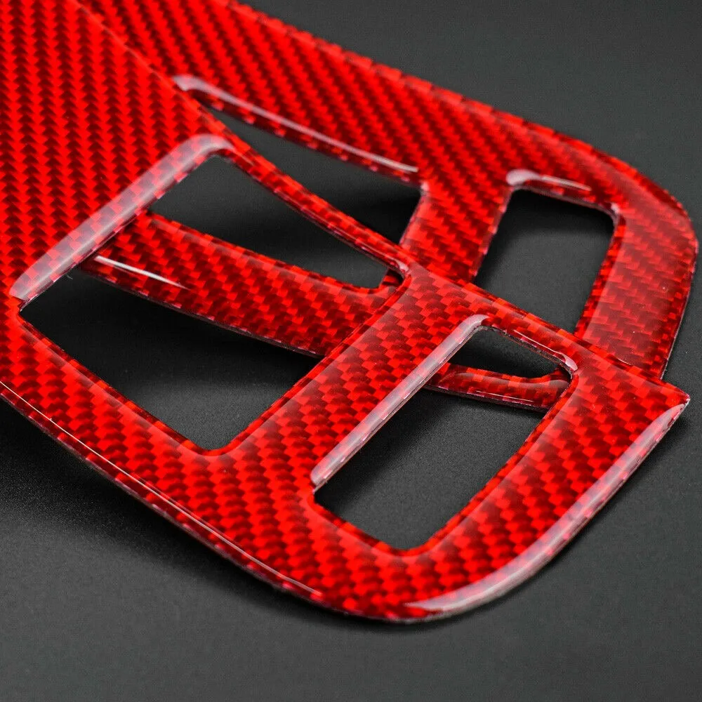 

2pcs Window Control Switch Cover Car Carbon Fiber Decor Trim Practical