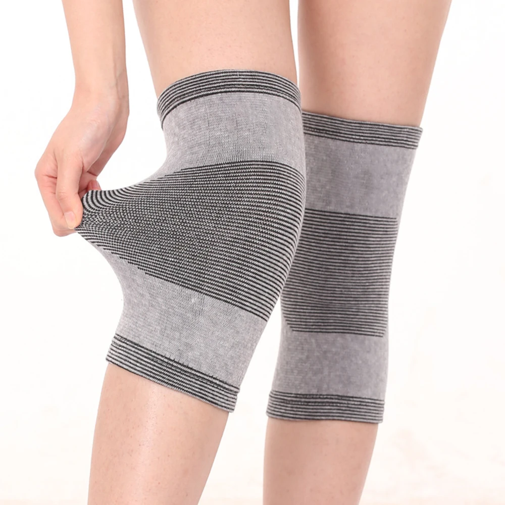 Бамбуковые угольные наколенники с высокой эластичностью для теплой защиты от артрита во время велосипедных прогулок на свежем воздухе для мужчин и женщин.