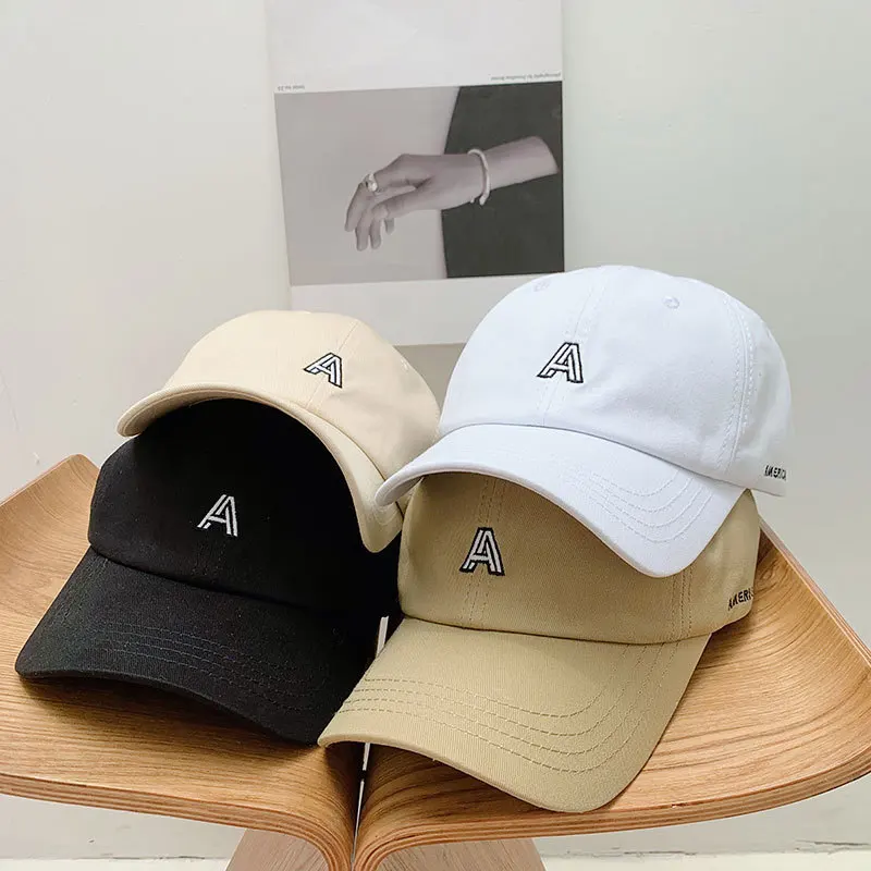 Бейсболка с вышивкой Буквы A Мужская универсальная шапка Студенческая трендовая