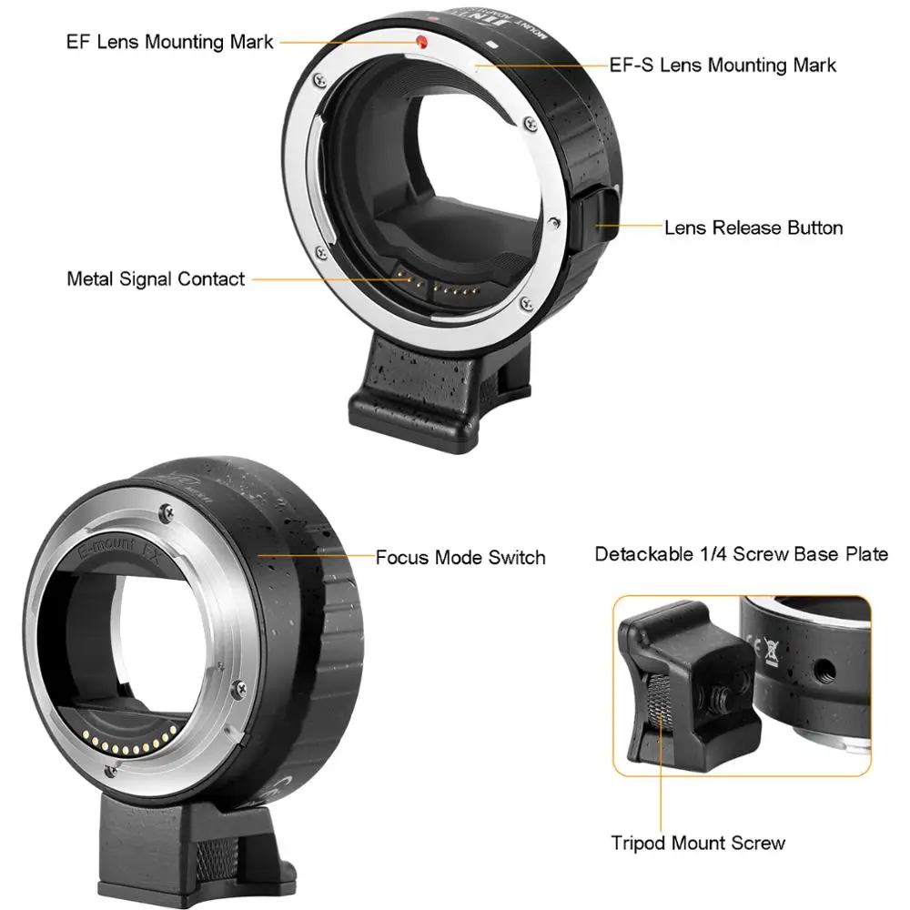 Адаптер для крепления объектива JINTU с автофокусом и полной рамкой Canon EF камеры Sony