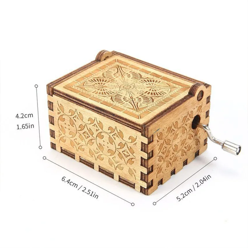Wholesale Antique Wooden Hand Crank New Carved zelda Music Box Christmas Gift Birthday Gift Party Anonymity Decoration images - 6