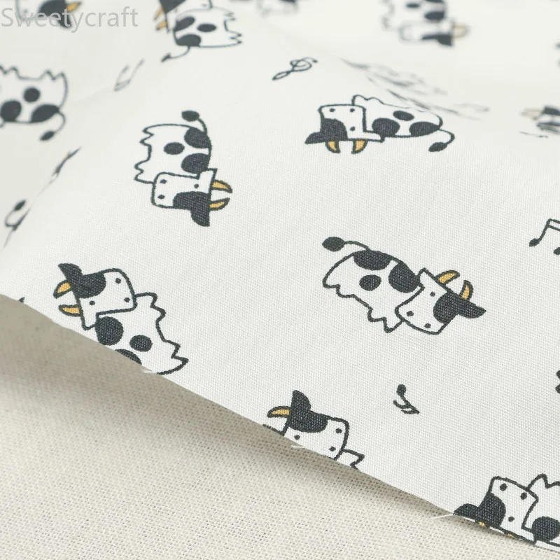 Ткань с принтом коровы 110x45 см музыкальная нота ткань из хлопка и льна ткани от Yard