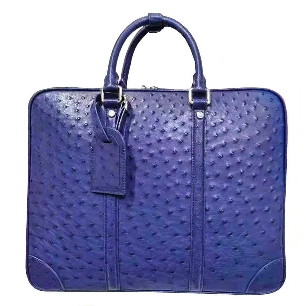 

ourui men handbag business man ostrich leather bag male ostrich handbag big bag