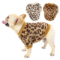 2021 new autumn and winter pet clothes leopard print dog guard clothing thickened round neck elastic dog clothes hoodie s xxl