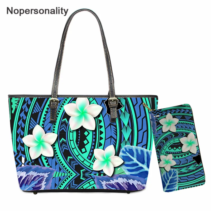 

Nopersonality Traditional Tribal Style PU Handbags African Plumeria 3D Pattern Tote Shoulder Bags for Women Casual Messenger Bag
