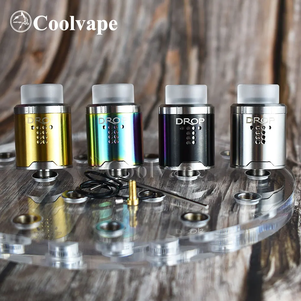 

Coolvape drop 24 мм rda Восстановленный бак вапорайзер атомайзер бак с bf pin 24 мм 316ss для 510 бокс мод для электронных сигарет