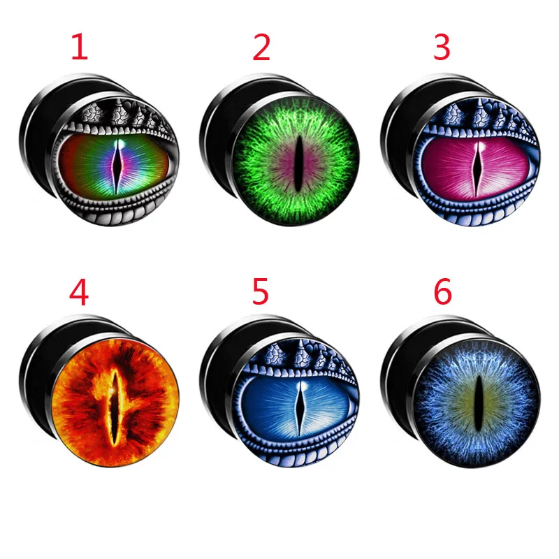 POHOUR 2 шт./лот Драконий глаз искусственные ушные заглушки из нержавеющей стали