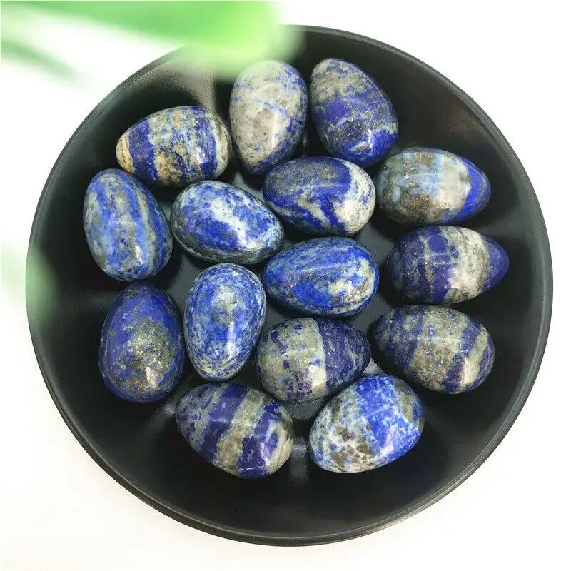 Натуральный Лазурит кристалл кварца яйцо в форме массажа лечебные камни образец