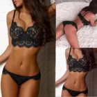 Женский модный сексуальный кружевной прозрачный костюм с разрезом, сексуальный бюстгальтер без косточек, нижнее белье, трусики, бюстгальтер пуш-ап и трусики, костюм из двух предметов 2022