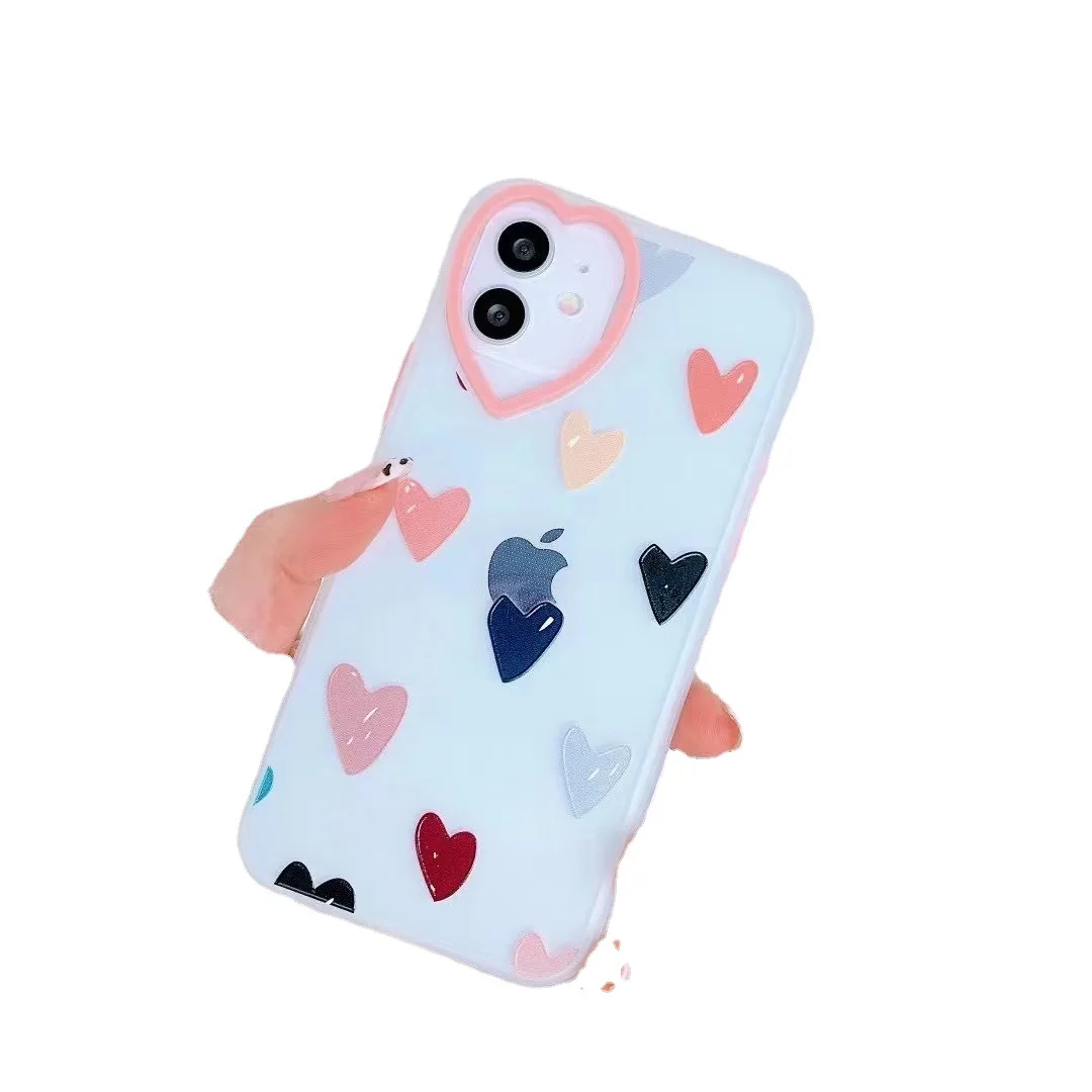 

Suitable for IPhone12 Love Lens Ring Mobile Phone Shell Apple 7plus Flower Soft Shell 11pro Transparent New Xr Wholesale