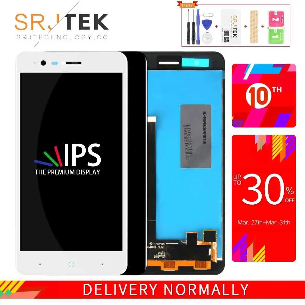 Srjtek 5 &quotдля ZTE Blade A510 сенсорный ЖК-экран дигитайзер сенсор в сборе 1280x720 с рамкой