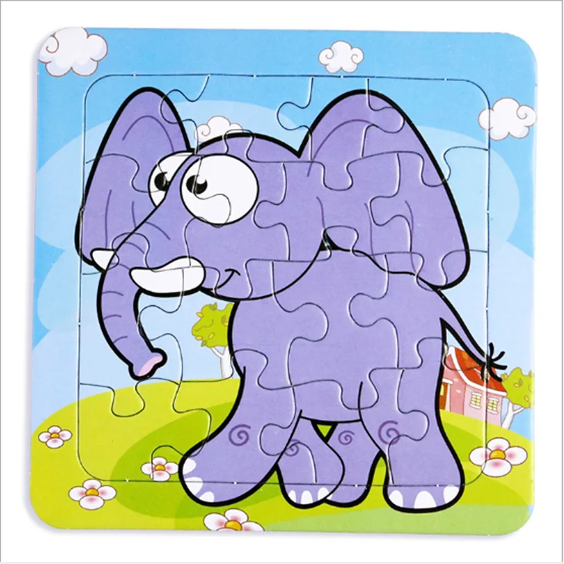 Детские пазлы rompecabezas фрукты животные и Автомобили бумажная головоломка