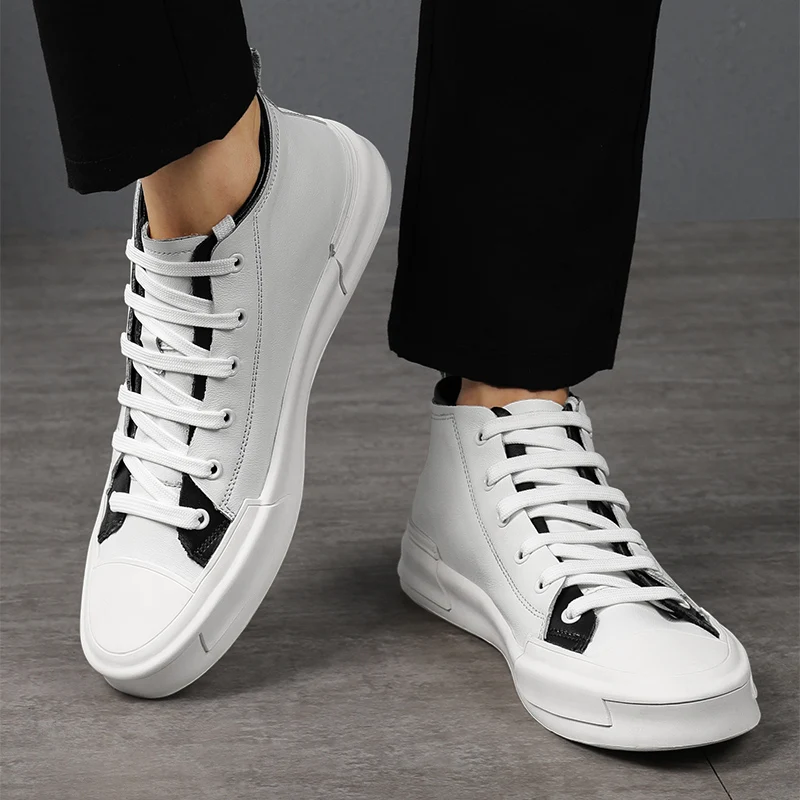 Мужская обувь модные мужские ботильоны из натуральной кожи повседневная белая