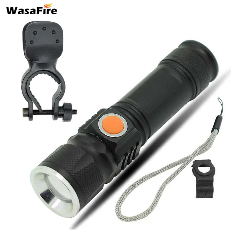Светодиодный фонарик высокой мощности с зумом и 3 режимами перезаряжаемый через