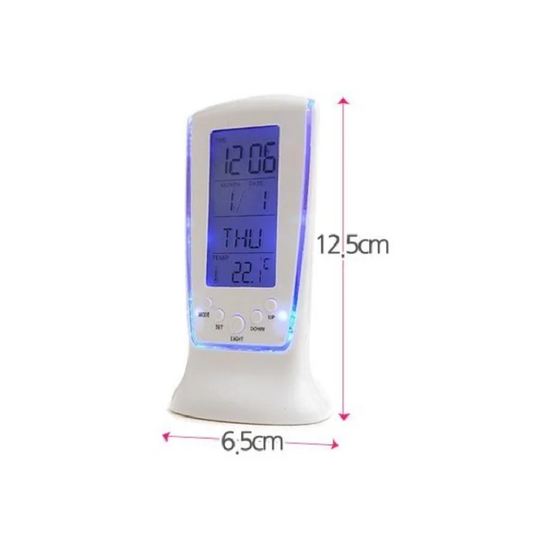 

Electronic Digital Thermometer Hygrometer Clock Lcd Press Screen Temperature Humidity Indoor Backlight
