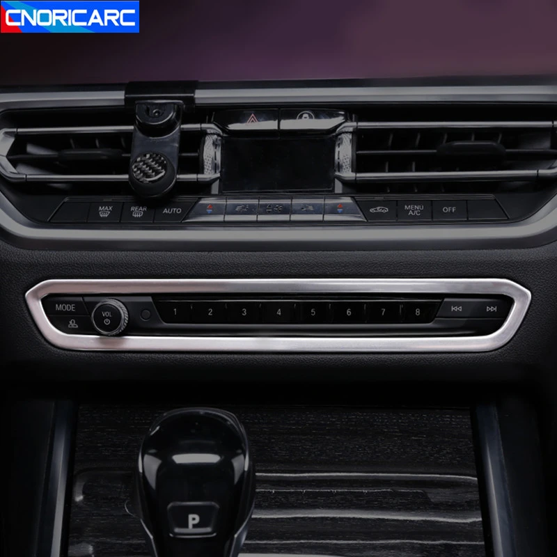 

Stainless Steel Center Console Volume Frame Decoration Cover Trim Sticker For BMW 3 Series G20 G28 2020 Car Styling Interior