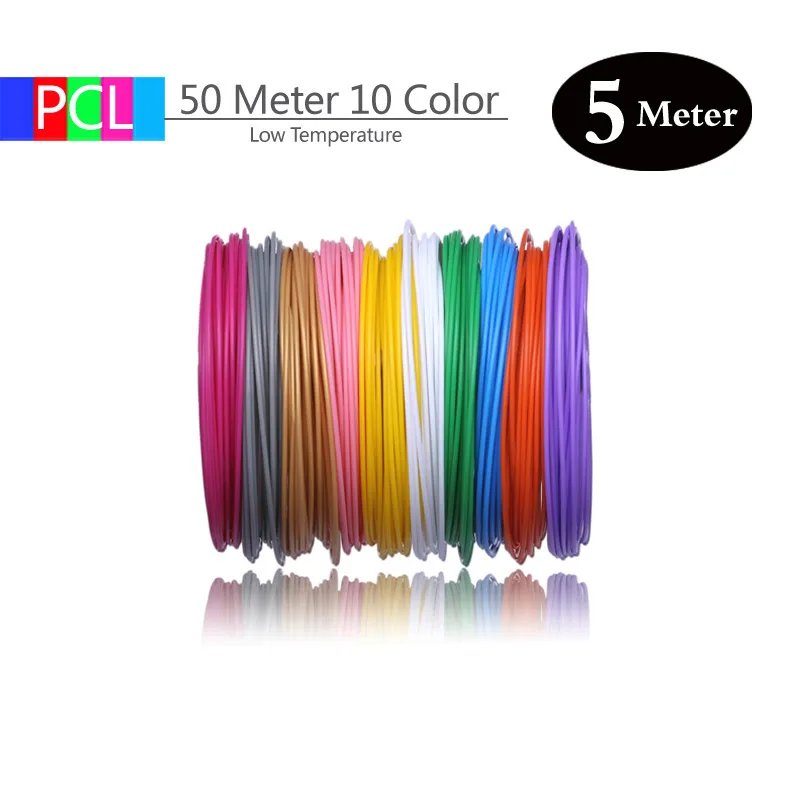Нить PCL 50/100 м 10/20 цветов 1 75 мм пластик материалы для низкотемпературной 3d-ручки и
