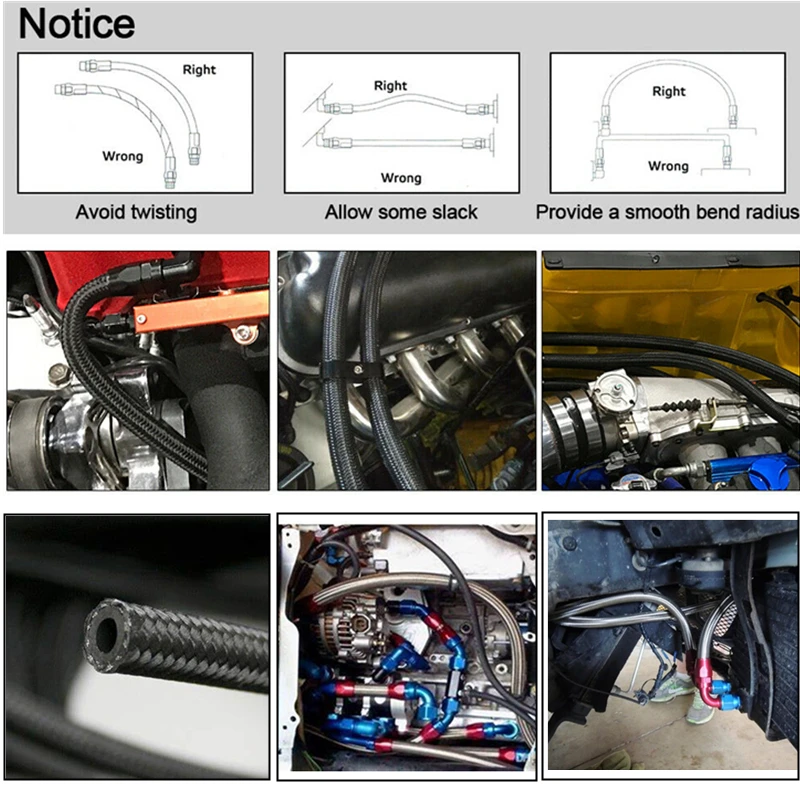 

8AN AN8 7.5M 25feet Applicable To Gasoline Oil and Diesel E-85 Nylon Stainless Steel Braided Hose Fuel Oil Line