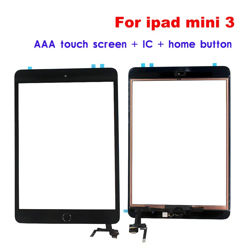 

For iPad Mini 3 Mini3 Touch screen panel digitizer + home button + IC assembly parts Replacement Tablet PC