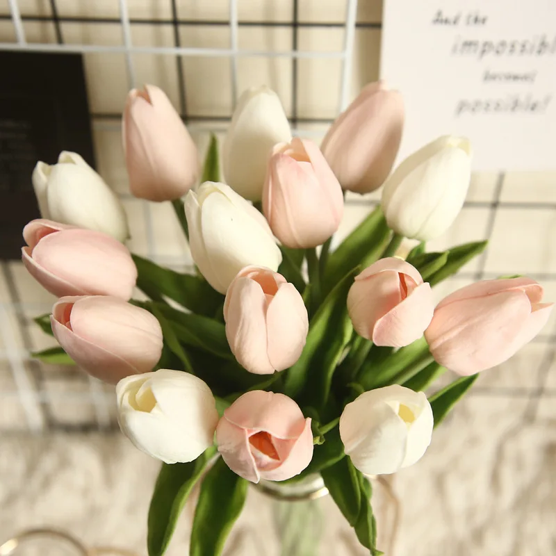 

Artificial PU Mini Tulip Home Decoration Artificial Flower Wedding Bouquet Potted Landscaping Art