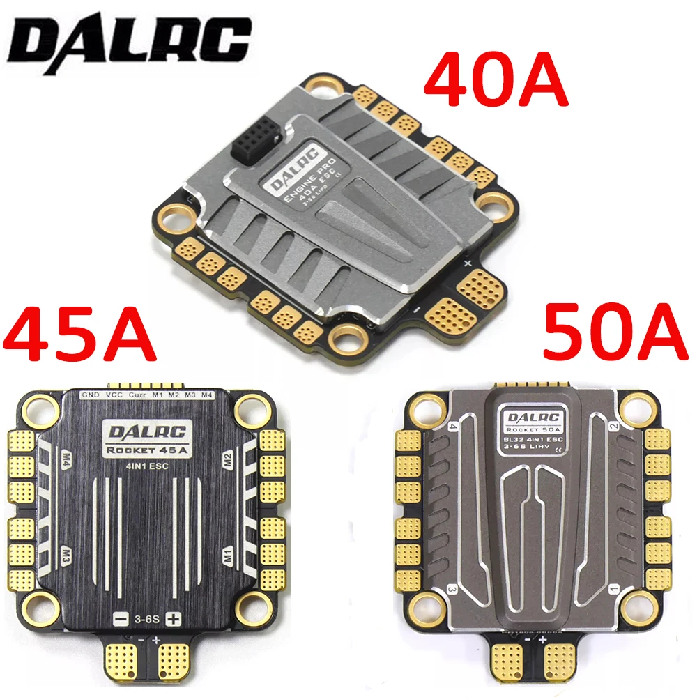 DALRC Rocket 40A 45A 50A 4 в 1 ESC 3 6 S blheli _ 32 поддержка Dshot1200 Multishot Mode Brushless 37 5x37 5 мм для
