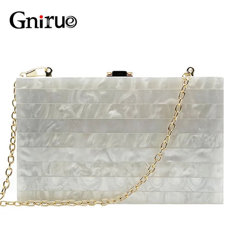 Gnirue брендовые Модные женские вечерние сумки уникальная мраморная полосатая
