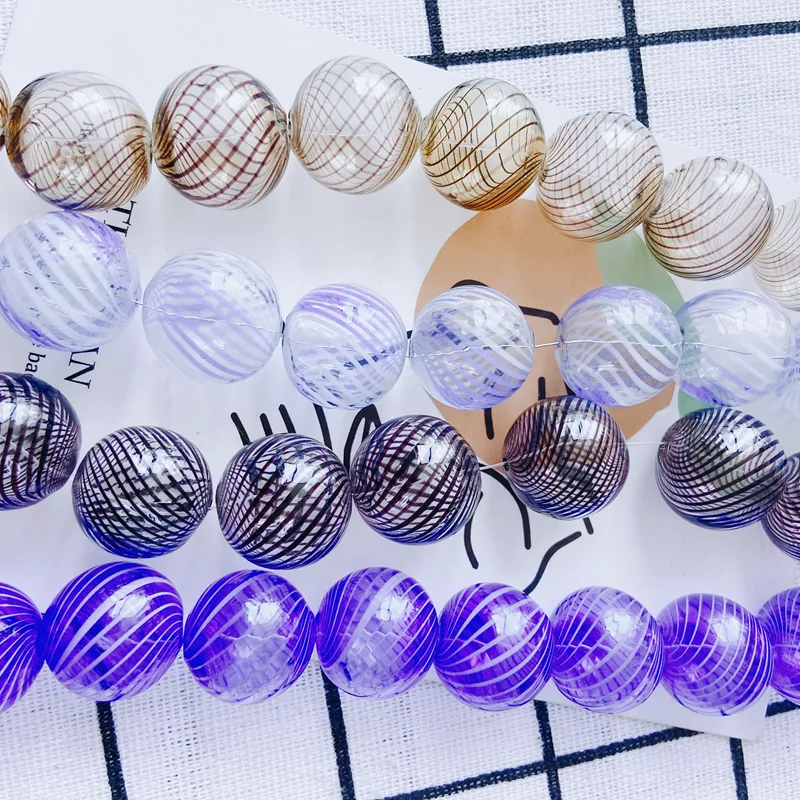 

Simple Translucent Colored Glaze Loose Beads Hollow Spherical Small Pendant Earrings Material Accessories