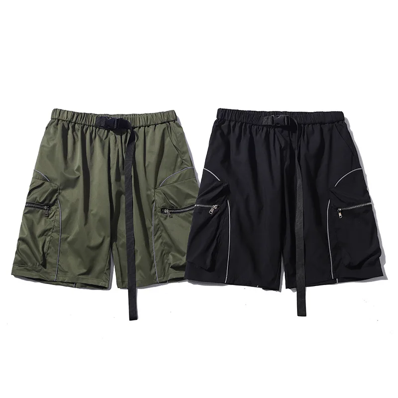 

High street multi bag shorts summer trendy basic loop with loose and elastic sports and leisure straight shorts