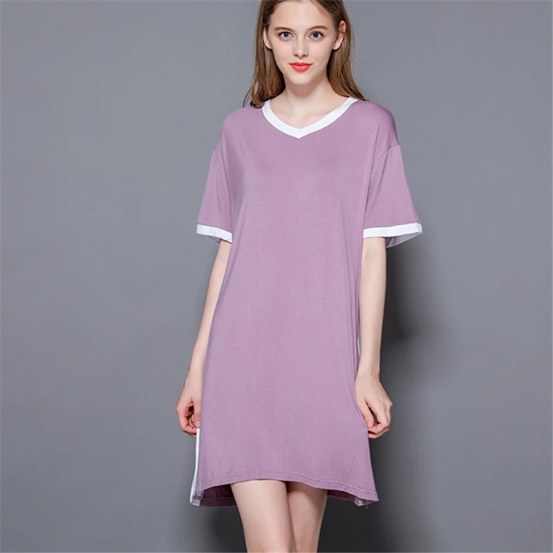 Женское Повседневное платье из модала свободное тонкое с коротким рукавом и
