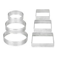 perforated tart ringcake mousse molds ringheat resistant porous cake mousse moldsnon stick bottom tower pie cake ring