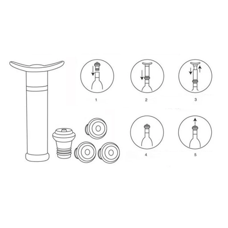

Wine Stopper With Vacuum Pump Bar Accessories Air lock Aerator Stainless Steel Bottle Stopper Keep Wine Fresh Saver Sealing