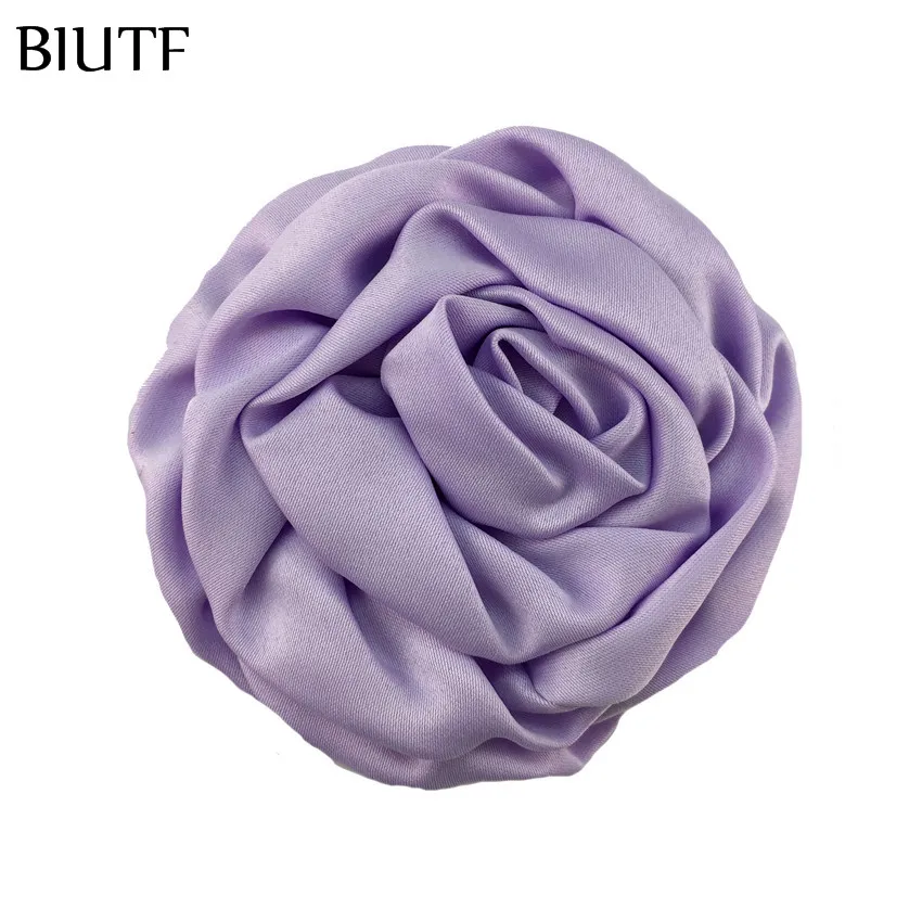 10 шт./лот 3 ''мягкие свернутые розетки шелк с зажимом для волос плоской спинкой