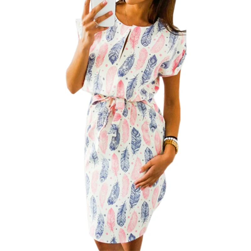 Женское платье миди вечерние с геометрическим принтом летнее пляжное в стиле