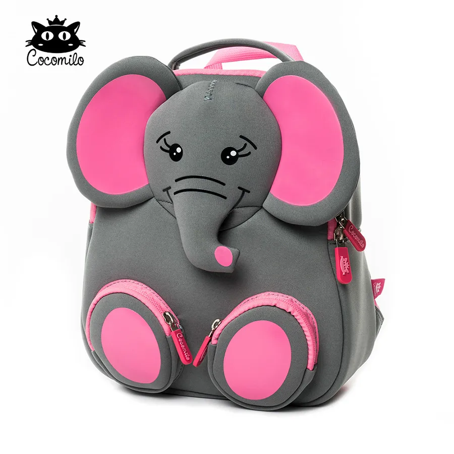 PKZ102elephant Cocomilo бренд 3D мультфильм животных детей школьный детский сад рюкзаки дизайн девочек мальчиков Дети неопрен школьные сумки - Цвет: PKZ102elephant