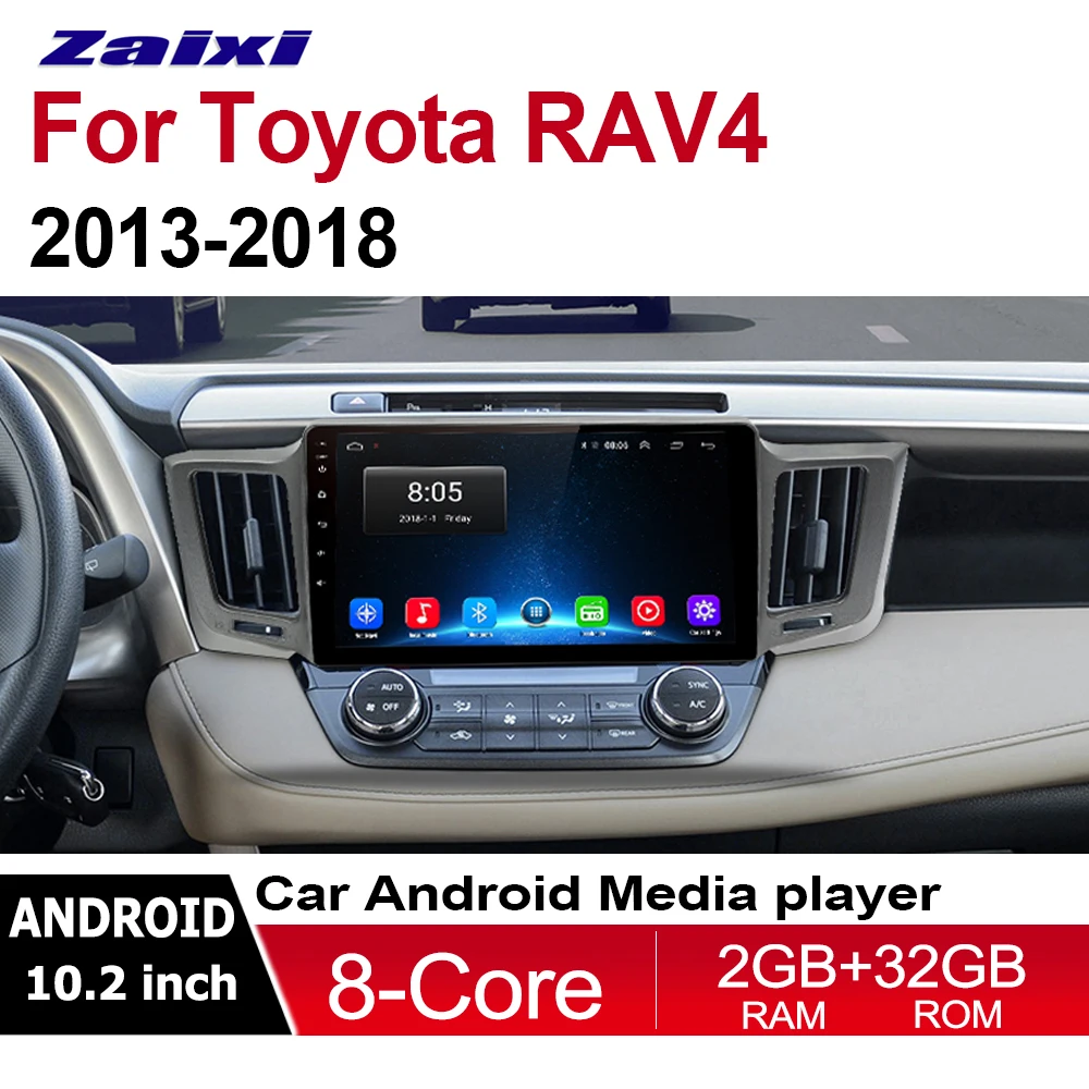 Автомобильный мультимедийный плеер ZaiXi 2 Din Android 9 Авторадио для Toyota RAV4 2013 ~ 2018 DVD GPS 8