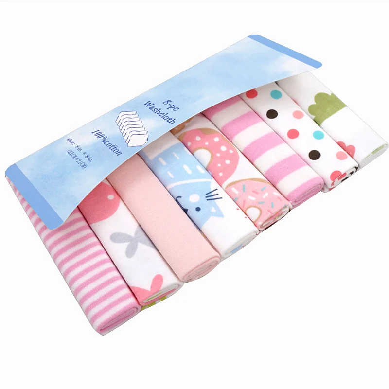 Pink B for Girl 8 шт./упак. хлопок для новорожденных, Детский костюм для купания, Полотенца s вытирания слюней младенцев Полотенца кормящих Полотенца для маленьких мальчиков Bebe, колготки для девочек, детские колготки, Toalha мочалки салфетки для бани халаты сатин платок носовой платок - Цвет: Pink B for Girl