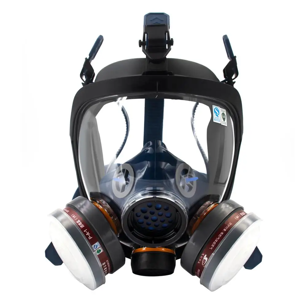 

Full Face Paint Respirator Gas Chemical Dustproof Mask Double Air Filter Eye Protection Respiratory Protection