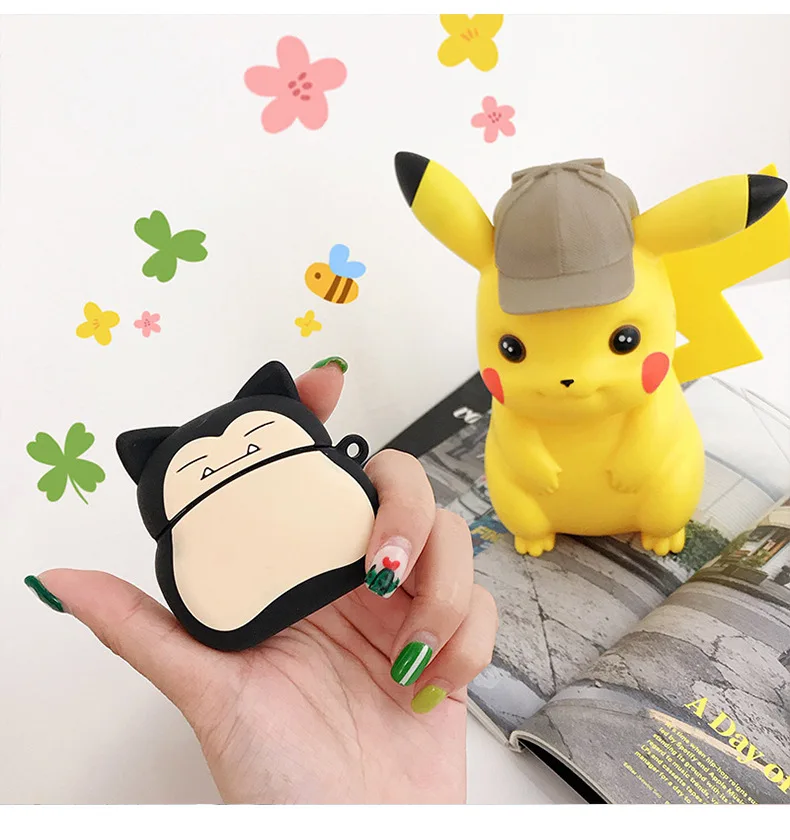 

Snorlax case for Airpods 1 2 3 Pro Earphone Box Cover 3D Soft Bluetooth Wireless Protect Case for Airpod Pro