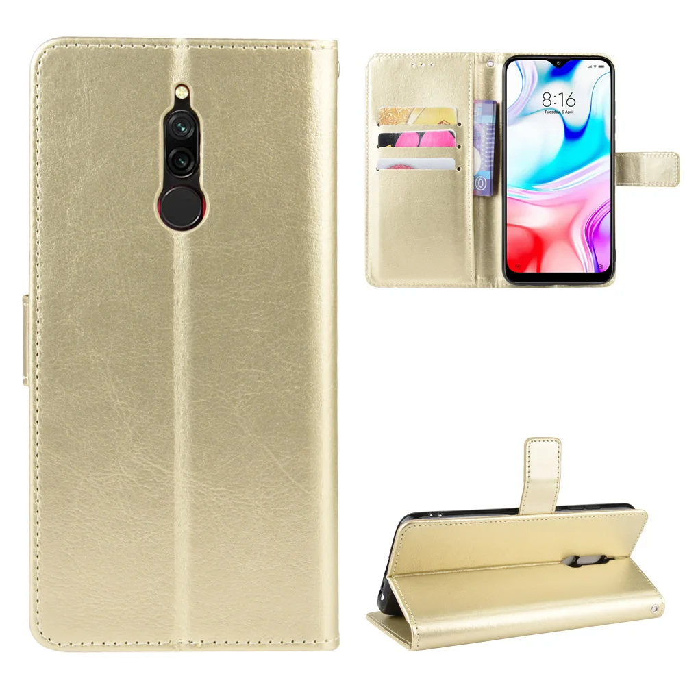 Crazy Horse шаблон PU Стенд Бумажник телефон кожаный чехол для Redmi Note 8 8A Pro S2 Y2 GO 7 7S 6 Y3 5A