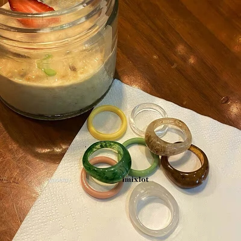 Женский комплект колец из акриловой смолы 4 шт.|Кольца| |