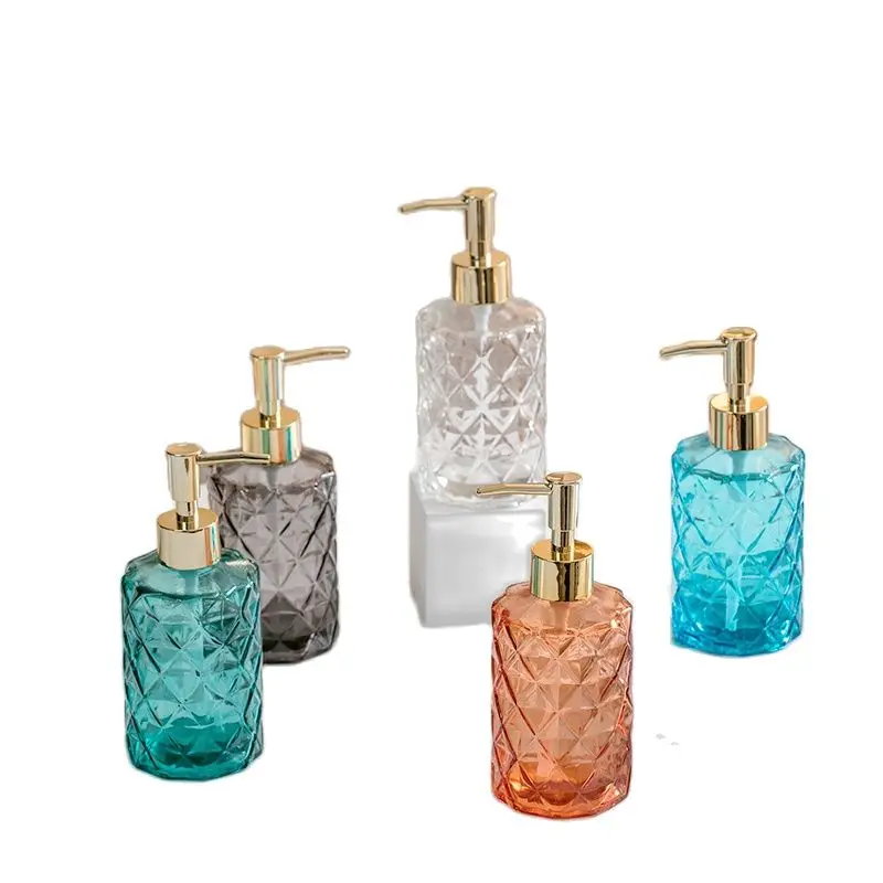 330ML Manual Soap Dispenser Press Type Lotion Empty Bottle Glass Hand Sanitizer Bottle Shampoo Body Wash Flask Bathroom Supplies