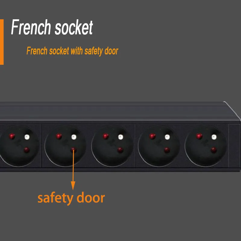 PDU Алюминиевый Сплав Французский удлинитель SPD защита от перегрузки 16 А 3500 Вт