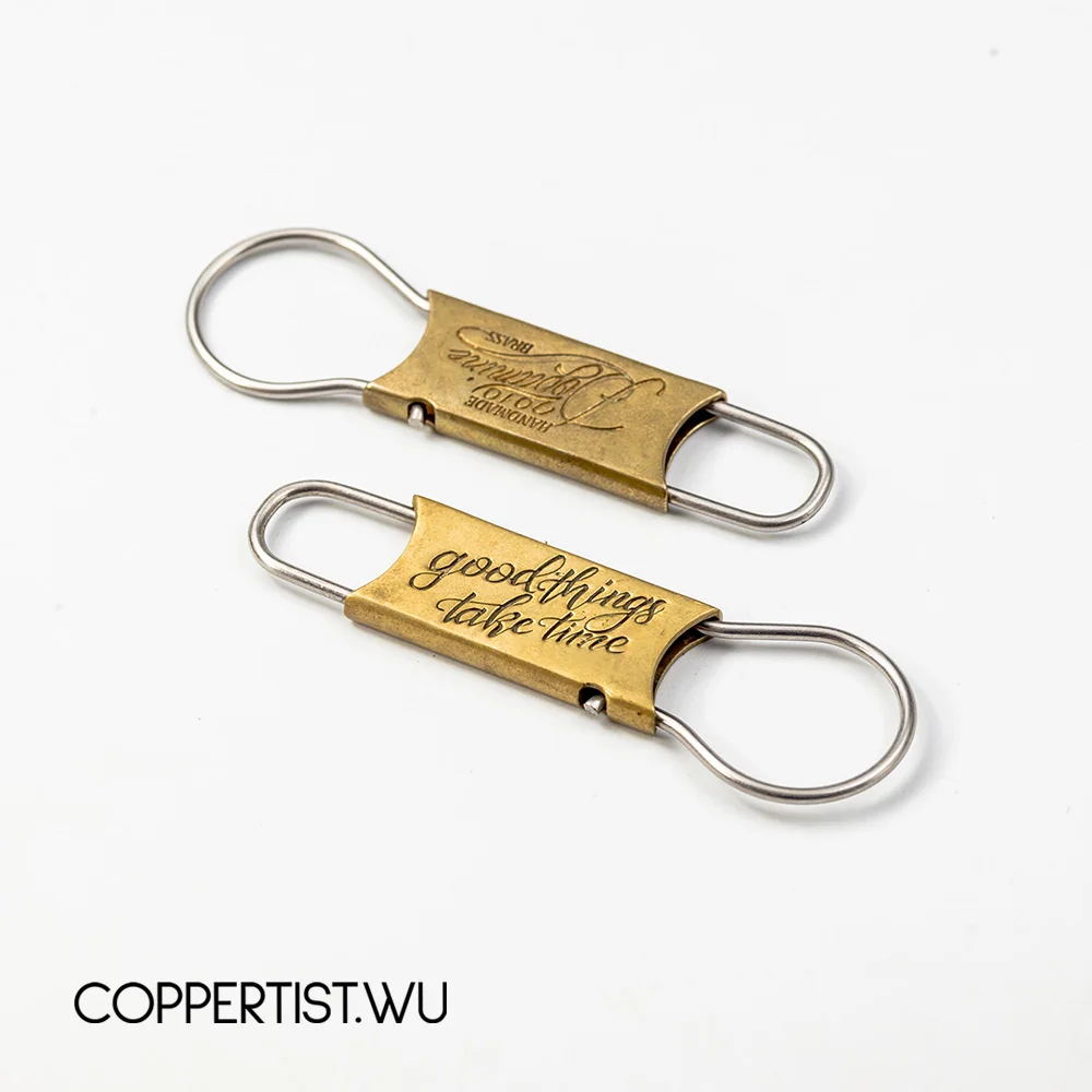 Coppertist. Wu, винтажный латунный брелок ручной работы, дизайн, брелок, Ретро стиль, крючок, модный брелок, брелок, подвеска