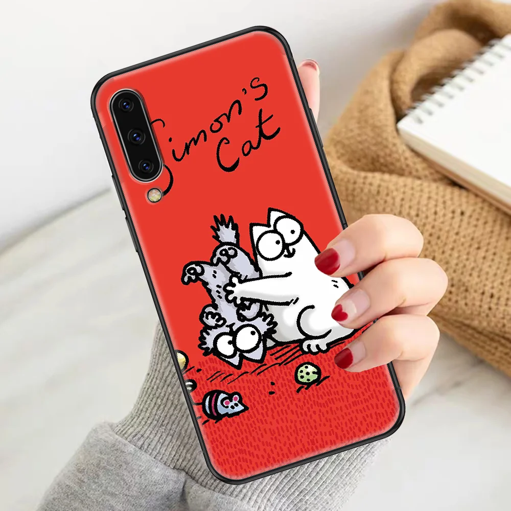 

Cat And Simons Art Phone case For Samsung Galaxy A 3 5 7 8 10 20 21 30 40 50 51 70 71 E S 2016 2018 4G black tpu waterproof